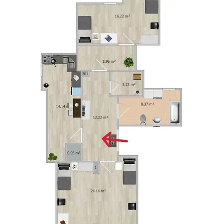 2 Zimmer, Kueche, Bad - Monteurszimmer Und Dienstwohnung Im Boardinghaus Appartamento